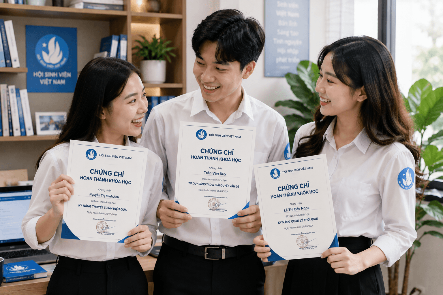 Hội viên nhận chứng chỉ điện tử sau khi hoàn thành khóa học